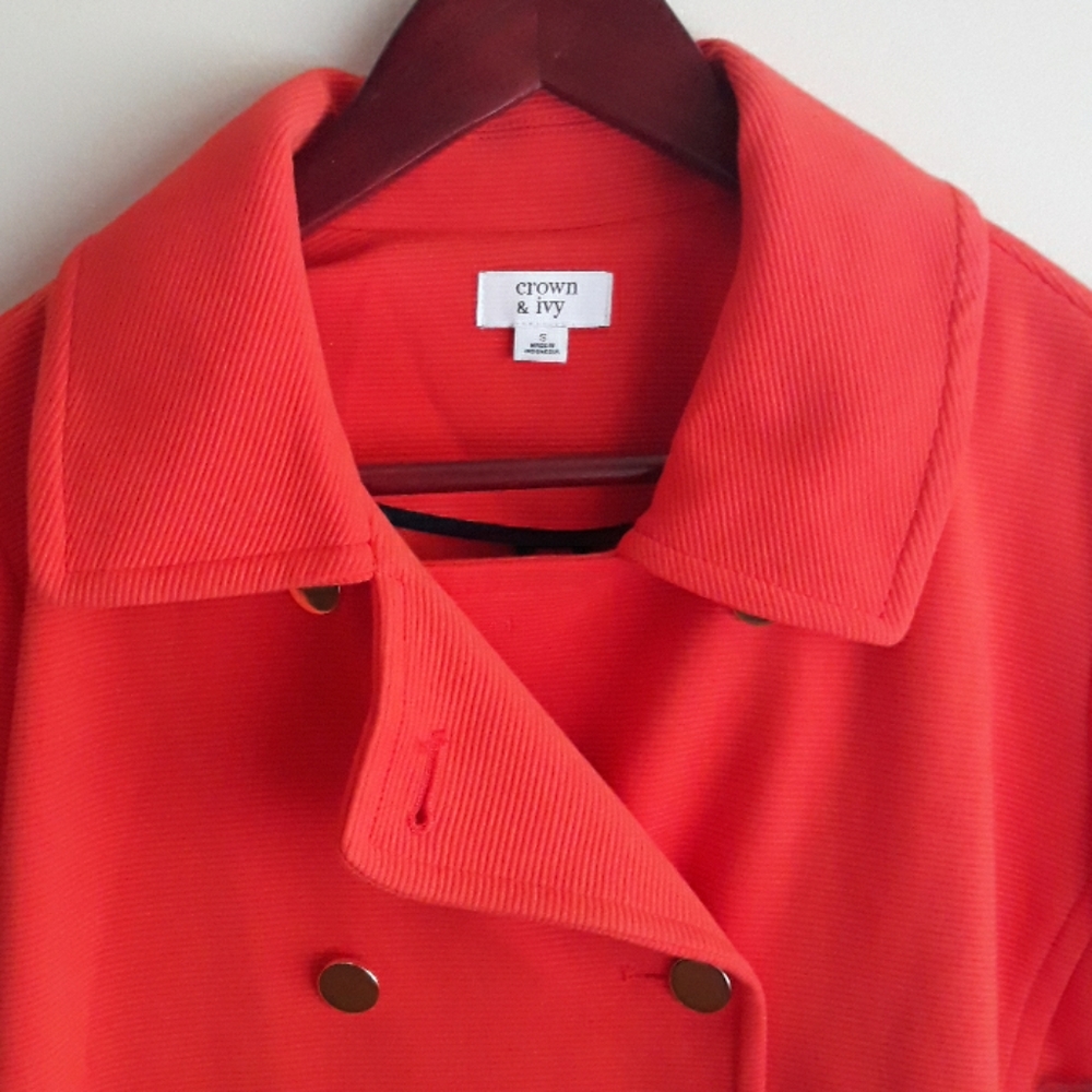 Crown and Ivy Orange Coat Button Up - Picture 3 of 7